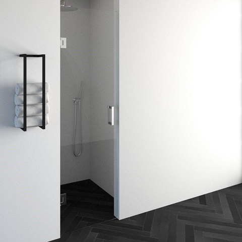 BRAUER Create Porte de douche 60x200cm sans profilé avec verre de sécurité anticalcaire 8mm Chrome brillant SW223722