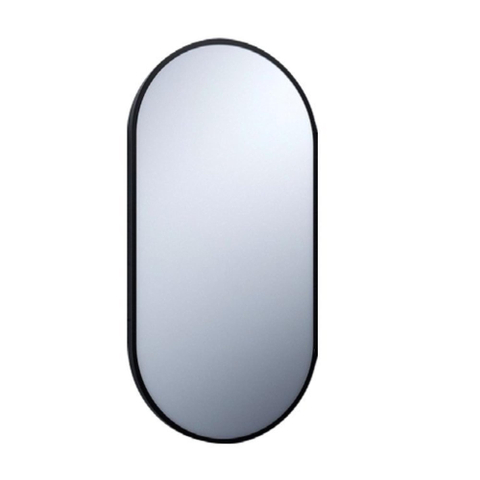 Nemo Go Gio spiegel 40x80cm ovaal horizontaal of verticaal mat zwart SW499017