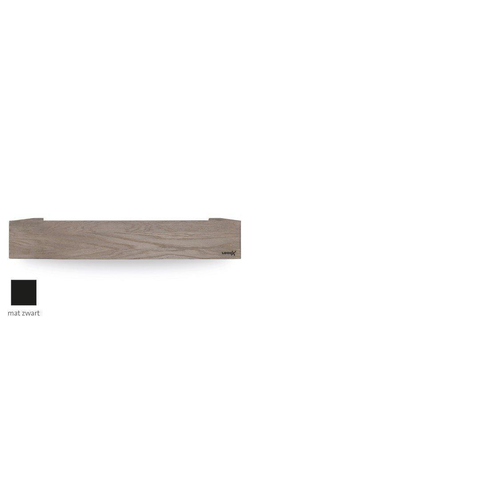 Looox Wood collection shelf BoX 60cm met bodemplaat zwart mat eiken zwart mat SW73150