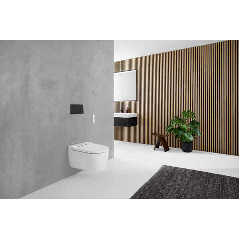 Geberit AquaClean Sela Douche Wc - 37.5x56.5cm - softclose - keratect - chroom afdekplaat - alpine - glans wit SW258980
