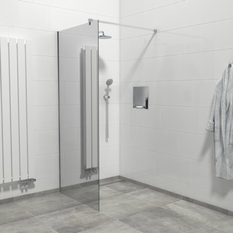 Saniclass Bellini Inloopdouche - 90x200cm - veiligheidsglas - spiegel buitenzijde - anti kalk - chroom SHOWROOMMODEL SHOW22089