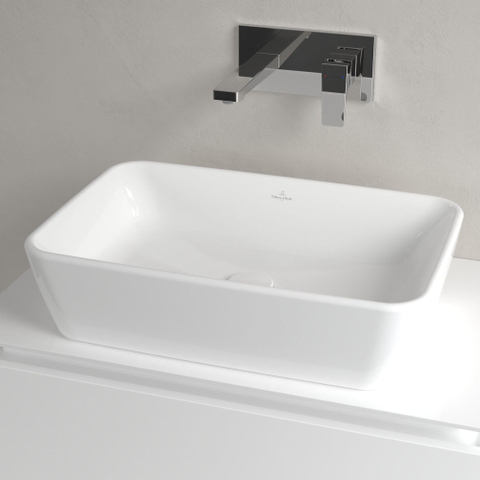 Villeroy & Boch Architectura vasque à poser 60x40,5x15,5cm - Rectangulaire avec trop-plein Blanc Alpin brillant Ceramic+ SW762344