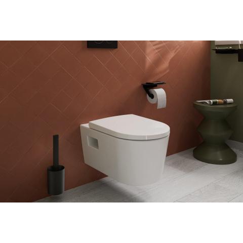 Hansgrohe Wallstoris Closetborstelhouder - 10x34.1x11.2cm - mat zwart SW651604