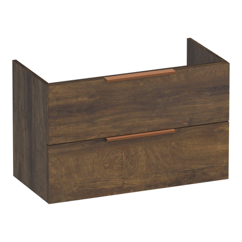BRAUER Elevate meuble sous-lavabo peu profond 80 sans poignées de tirage 2 tiroirs softclose et 1 découpe pour siphon - Grove SW1200252