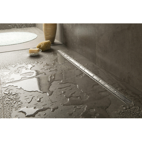 Easy Drain Xs caniveau de douche taf 90cm avec grille z1 garde d'eau 50mm inox brossé GA37719