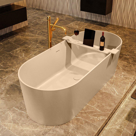 MONDIAZ ROCK Baignoire îlot - 170x70cm - couleur Plata / Talc SW1015106