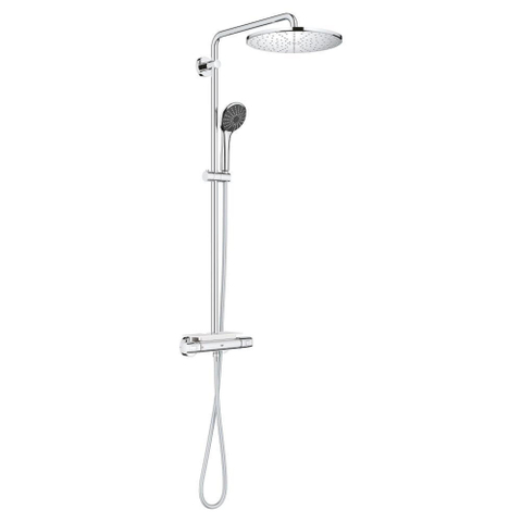 Grohe Vitalio Joy ensemble de douche pluie apparent – thermostatique – douche de tête Ø 31 cm – barre de douche 112 cm – porte-savon – chrome SW568372