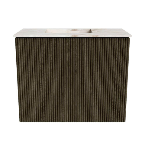 Mondiaz JOYA-DLUX 50cm toiletmeubel - kleur Shadow - Wastafel FAYE positie Links 1 kraangat kleur Frappe. SW1422717