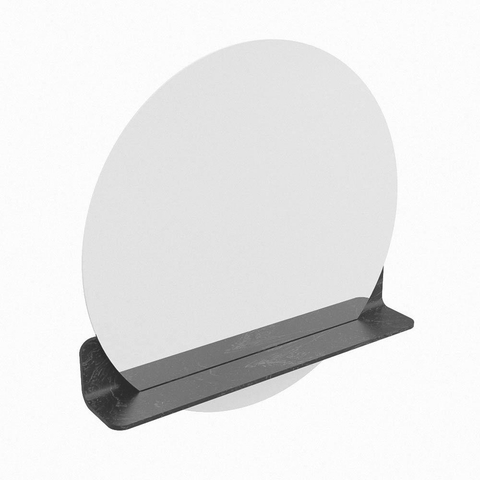 Mondiaz SPOT miroir – Ø 70 cm – avec tablette – Lava (marbre noir) SW1235645