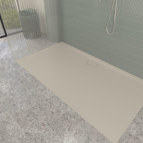 Villeroy & Boch Ecora douchebak - 180x100x3.5cm - afvoer lange zijde - almond (beige) SW1558899