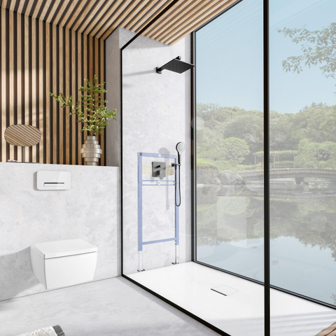 Villeroy & Boch Squaro infinity kunststof douchebak quaryl rechthoekig - 180x100x4cm - zonder onderstel - voor alle installatietypen - Stone White (mat wit) SW228361