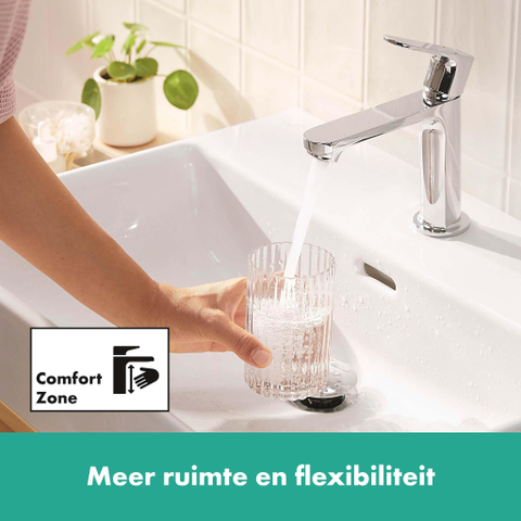 Hansgrohe Rebris s Eengreeps wastafelmengkraan - 110 - coolstart - zonder afvoer - hoogglans chroom SW796370