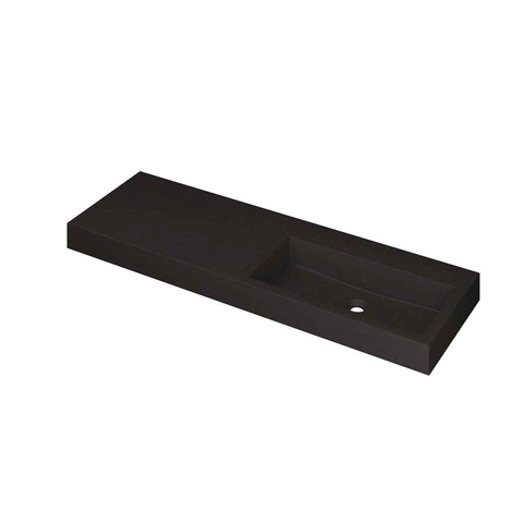 Ink Momento lavabo - 140x45x9cm - vasque à droite - sans trou de robinet - quartz noir SW798319