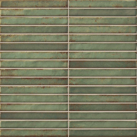 ÉCHANTILLON Terravito Gimare Carrelage mural en céramique - 35x35cm - 9.2mm - kitkat - Vert SW1408441