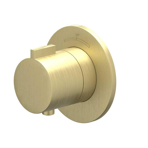 IVY Pact Partie extérieure - pour mitigeur thermostatique encastré - Symmetry - rosace ronde - or brossé mat PVD SW1031098