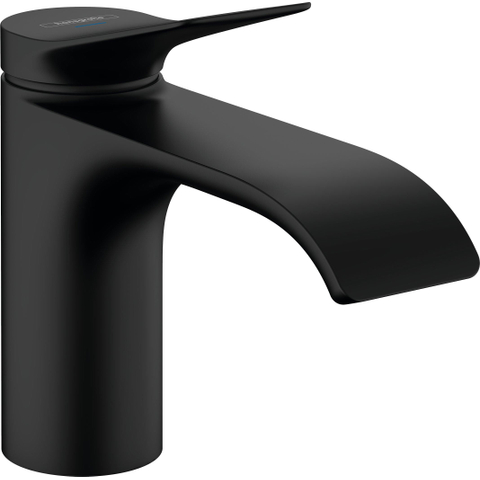 Hansgrohe VIVENIS Toiletkraan - 80 met rechte greep - voor koud water of vooraf ingestelde temperatuur - zonder afvoer - mat zwart SW642504