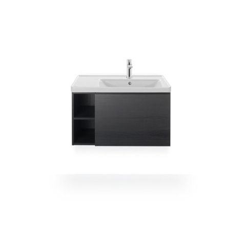 Duravit D-neo Wastafel - met waskom rechts - met kraangat - met overloop - 80x48cm - met wondergliss - wit SW640466