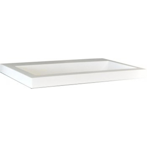 Wiesbaden Flag Wastafel enkel - zonder kraangat - 60x36x4cm kunstmarmer - glans wit SW62814