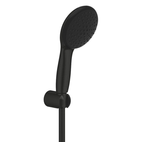 Grohe Tempesta 110 Handdoucheset - 2 straalsoorten - rond - met houder - gladde slang - 150cm - matte black (mat zwart) SW1108764