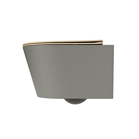 Mondiaz LAVIE hangtoilet – spoelrandloos – 36 x 53 cm – met softclose zitting – Smoke (lichtbruin), zitting Sand (beige) SW1208777