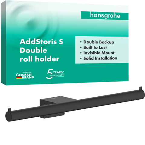 Hansgrohe AddStoris S dubbele closetrolhouder mat zwart SW1567146