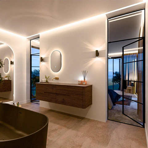 Mondiaz CIRO-DLUX Ensemble de meubles de salle de bains - 170x45x50cm - Lavabo en solid surface Oza - 1 vasque à gauche - sans trous de robinet - 4 tiroirs - Dusk SW1533304