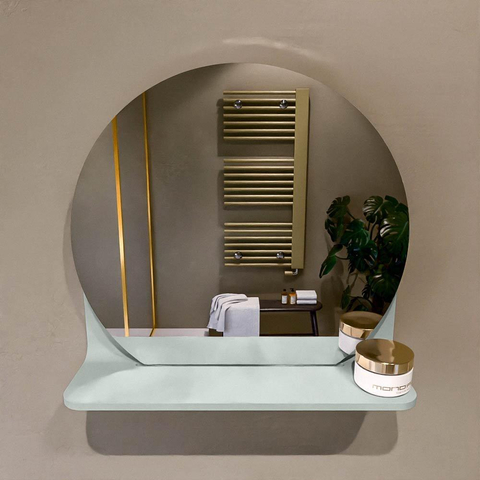 Mondiaz SPOT miroir – Ø 40 cm – avec tablette – Greey (vert clair/gris) SW1235532