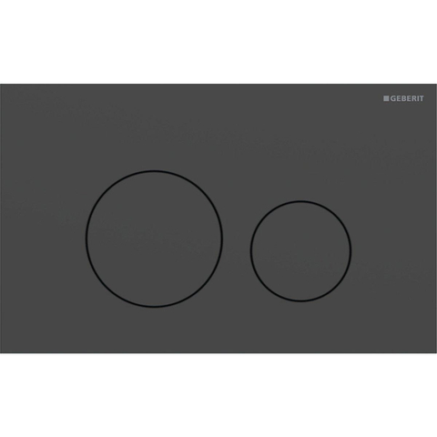 Geberit Sigma40 plaque de commande - rinçage 2 boutons - extra-plat - boutons ronds - inox - easy to clean - noir mat SW1237075