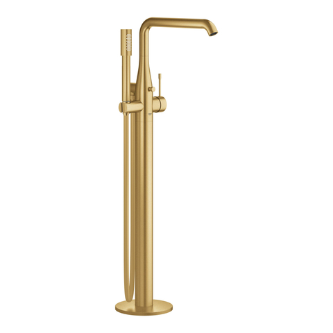 GROHE Essence New Partie de finition pour robinet de bain sur pied avec inverseur et bec rotatif 27.7cm avec douchette et flexible 125cm cool sunrise brossé (or) SW98813