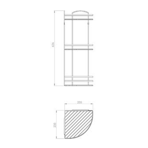Plieger Solid tablette d'angle 3 niveaux modèle en fil chromé SW104940