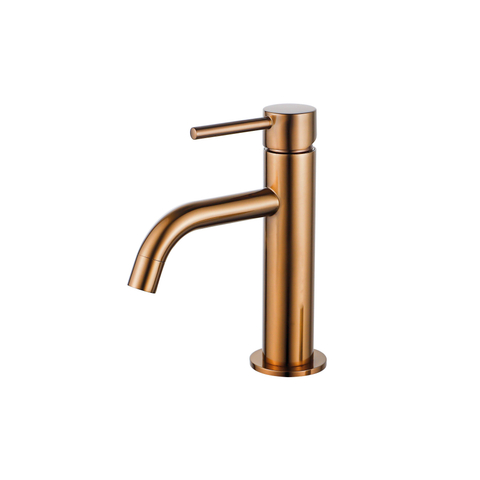 Fortifura Calvi Slim Wastafelkraan - 17.4cm - opbouw - PVD - geborsteld koper SW970029