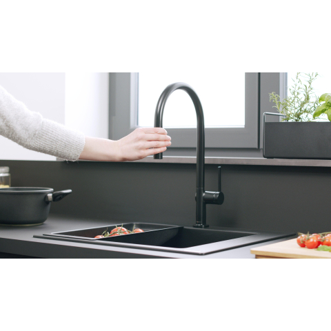 Hansgrohe Talis m54 - 1 greeps keukenmkr - 210 uittrekb v.dche - sbox - mat zwart SW528860