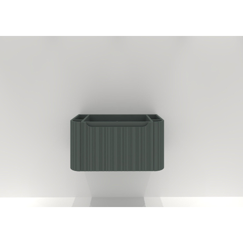 H&R meubles de salle de bains Juice Meuble sous lavabo - 80x45x40cm - angles arrondis - façade 3D - 1 tiroir - poignée intégrée - pétrole mat SW867664