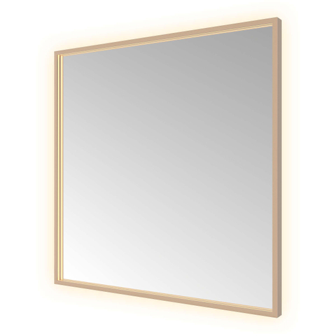 Hotbath &MORE Spiegel - 80x80cm - direct en indirect LED - color changing - spiegelverwarming - met afstandsbediening - PVD - geborsteld koper SW1246060