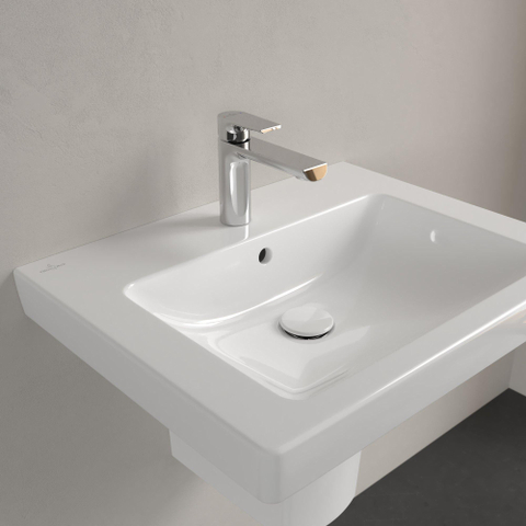 Villeroy & Boch Subway 2.0 wastafel - 60x47cm - 1 kraangat - met overloop CeramicPlus - White Alpine (glans wit) 1024080