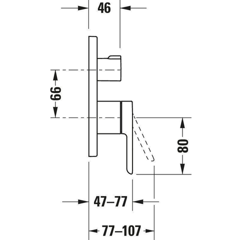 Duravit C.1 afbouwdeel v. douchemengkraan met omstel 17cm chroom SW420819