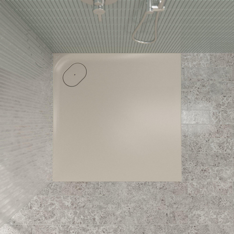 Villeroy & Boch Ecora douchebak - 90x90x3.5cm - hoekafvoer - almond (beige) SW1558985