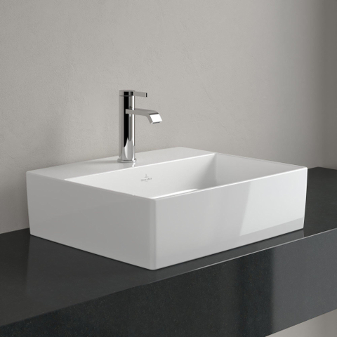 Villeroy & Boch memento 2.0 opzetwastafel - 50x42cm - met 1 kraangat - zonder overloop - White Alpine (glans wit) SW479705