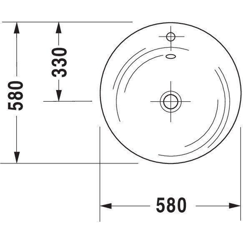 Duravit Starck 1 Meubelwastafel - 58 cm rond - wit 0299622