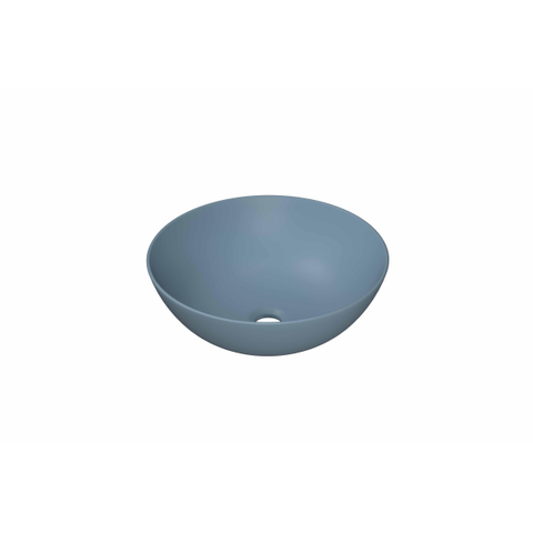 INK Otello Large vasque - 40x40x14cm Vasque à poser ronde en porcelaine - bleu clair mat SW955790