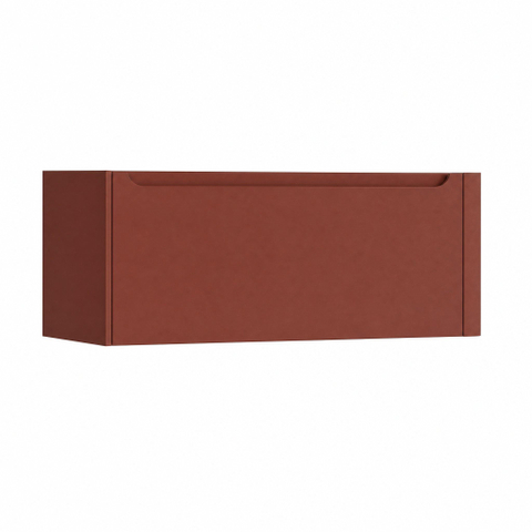 H&R Badmeubelen Juice Wastafelonderkast - 120x45x40cm - rechterhoek afgerond - 1 lade - geïntegreerde greep - Terra mat SW1110083