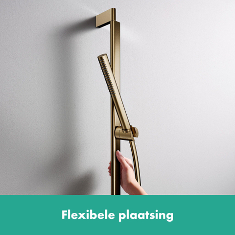 Hansgrohe Unica Glijstang S Puro - 65 cm - met easy slide schuifstuk en isiflex - doucheslang - 160 cm - geborsteld brons SW918106