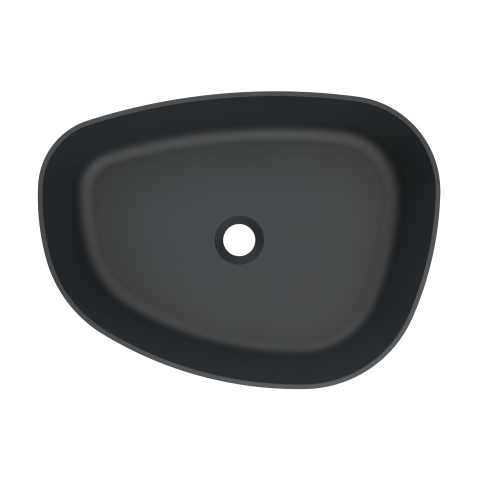 Arcqua Rocker Waskom - opbouw - organisch - links - 50x37cm - mat antraciet TWEEDEKANS OUT14487