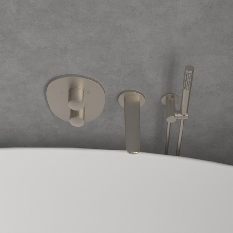 Villeroy & Boch Antao Inbouwthermostaat - met tweeweg stopkraan - Brushed Nickel (rvs) SW974256
