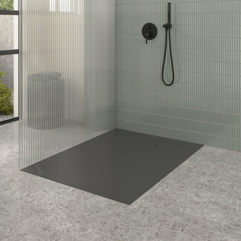 Villeroy & Boch Ecora douchebak - 120x90x3.5cm - afvoer korte zijde - anthracite (antraciet) SW1558889
