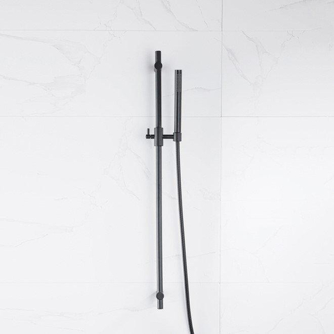 Fortifura Calvi glijstangset met staafhanddouche, metalen doucheslang - mat zwart SW1159304