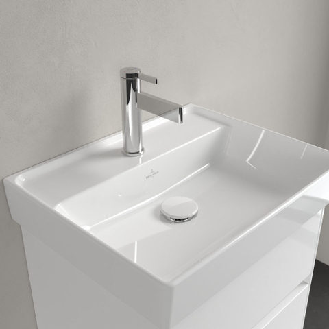 Villeroy & Boch Collaro fontein - 50x40cm - zonder overloop - 1 kraangat CeramicPlus - White Alpine (glans wit) SW358372