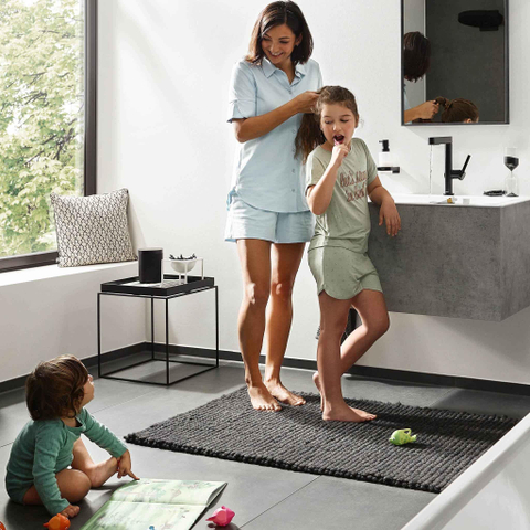 Hansgrohe Finoris 1 greeps wastafelkraan - 230 draaibare uitloop - met afvoerplug - mat zwart SW651024