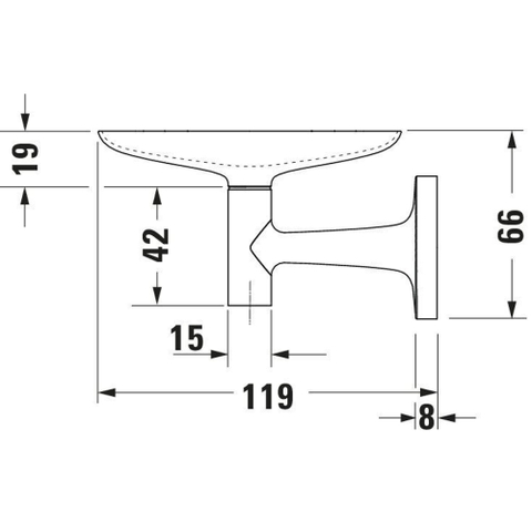 Duravit Starck T Zeephouder - wandmodel - 14x10.6cm -matglas - mat zwart SW297100