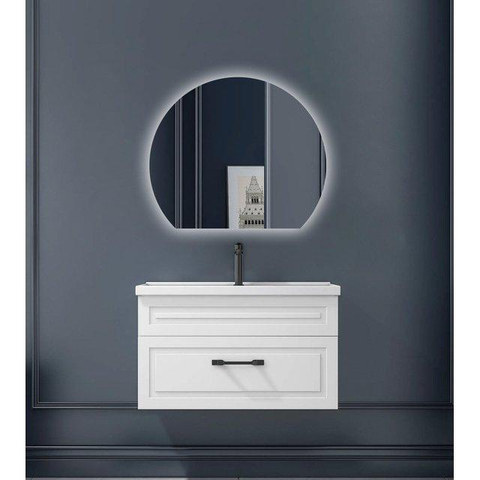Saniclass Aura miroir – demi-rond – 60 x 51,2 cm – LED indirecte tout autour – chauffage de miroir, à intensité variable SW1152325